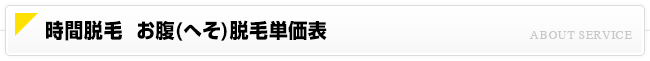 時間脱毛 お腹脱毛価格一覧