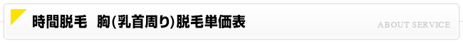 時間脱毛 胸脱毛価格一覧