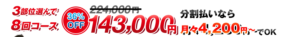 3部位選んで8回コース