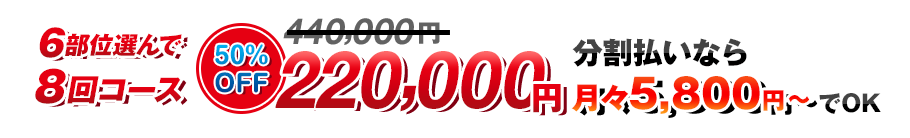 6部位選んで8回コース