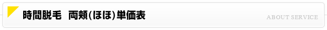 時間脱毛 両頬（ほほ）価格一覧