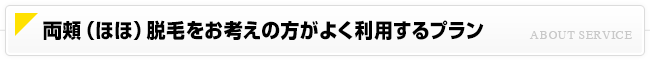 オススメの両頬（ほほ）脱毛のプラン