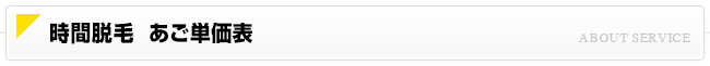 時間脱毛 あごの脱毛価格一覧