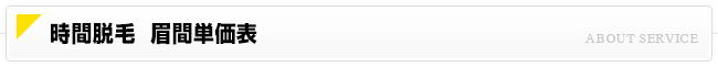 時間脱毛 眉間単価表