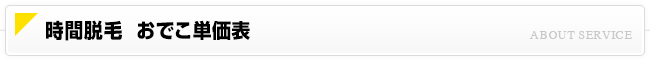 時間脱毛 おでこ単価表