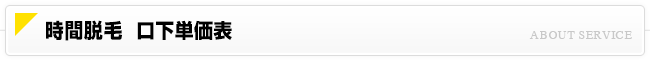 時間脱毛 口下脱毛価格一覧