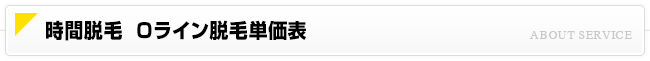 時間脱毛 Oライン脱毛価格一覧