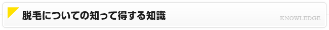 脱毛についての知って得する知識