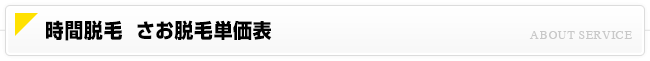 時間脱毛 さおの毛脱毛単価表