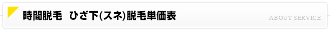 時間脱毛 ひざ下脱毛価格一覧