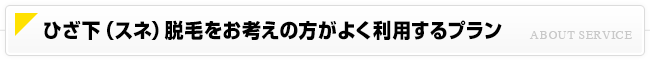 オススメのひざ下脱毛プラン