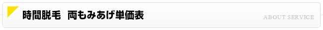 時間脱毛 両もみあげ価格一覧