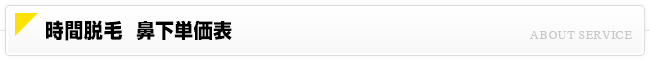 時間脱毛 鼻下価格一覧