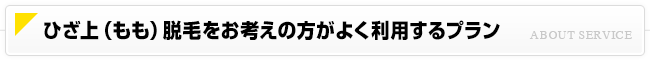 オススメのひざ上脱毛プラン
