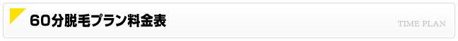 60分脱毛プラン料金表