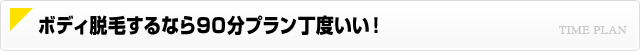 ボディ脱毛するなら90分プラン丁度いい！